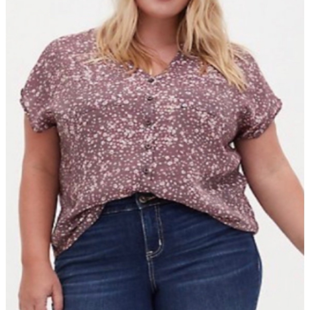 Torrid Floral Button Up Blouse Plus Size 4x
